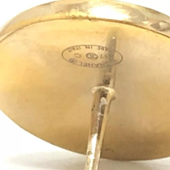 CHANEL B17C CC Mark Matelasse Rhinestones Pierce Accessories Pierce Metal Gold - Picture 11 of 12